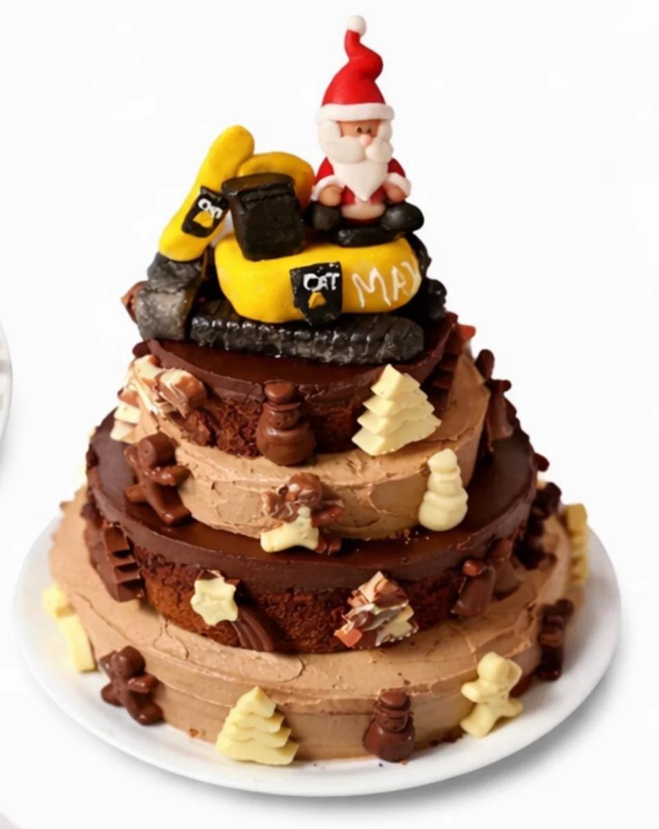 Weihnachts-Bagger-Torte für Max